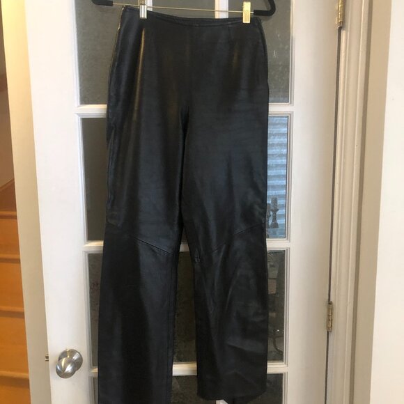 Vintage Danier Leather Pants Black - Picture 4 of 6